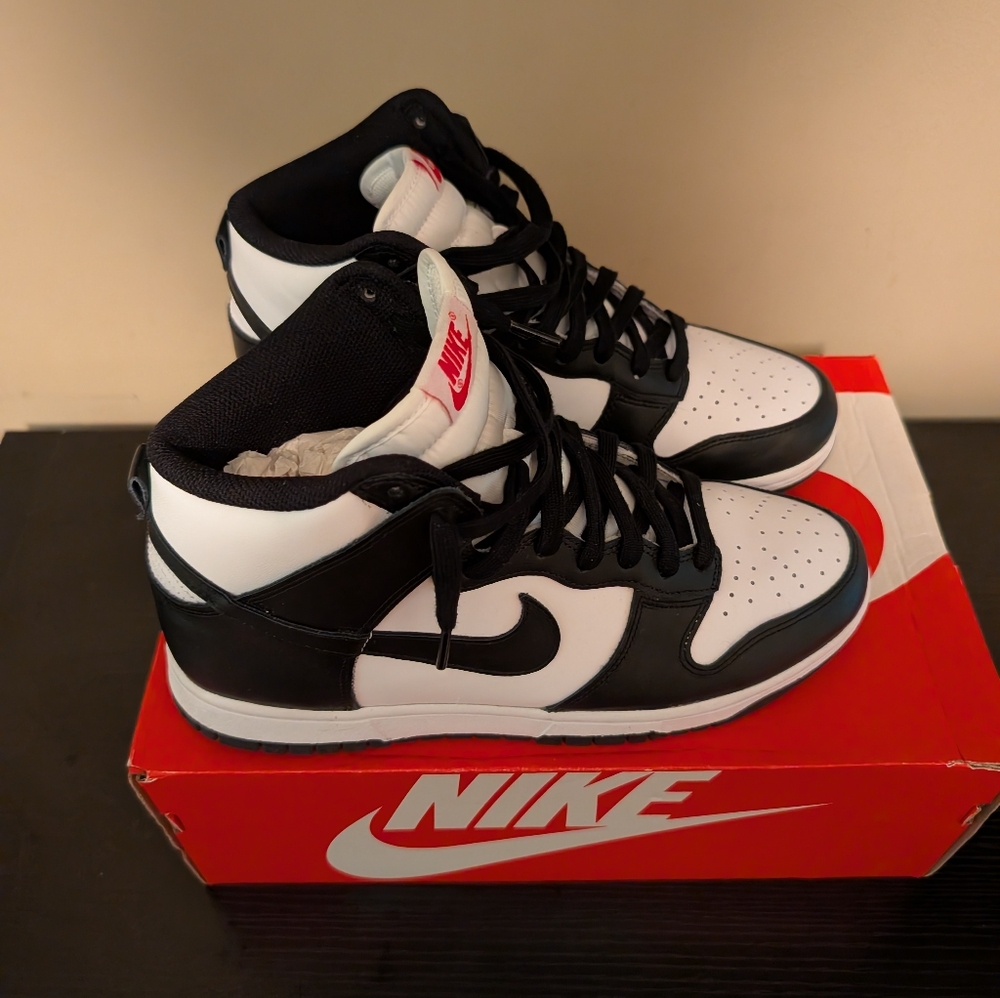 Nike Dunk Hi Retro Black and White Sneakers